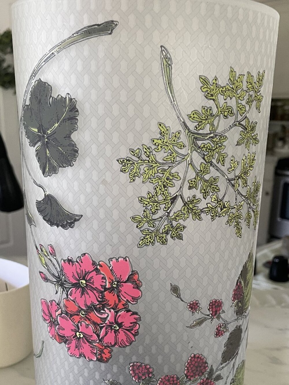 Vintage PartyLite  Hurricane Candle Holder Botanical and Floral Design